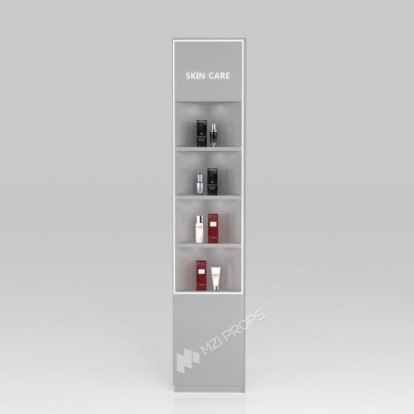 GDR01-BZ-09 Retail Display Column with Grey Over-Oil Board and LED Strip Lights