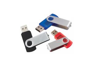 China 256GB Stainless Silver USB Stick Gift Swivel Shape With Frontside / Backside Printing wholesale