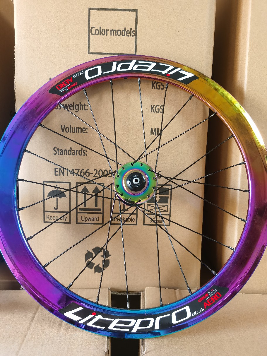 Road Bicycles 20 Inch Aluminum Alloy Wheelset 8/9/10/11 Speed 4 Bearing Double Wall Rainbow Color