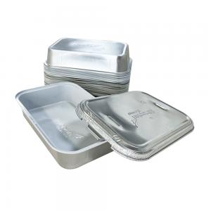 China Food Packing Aluminum Foil Container With Lid For Takeout To Go Food Package Oval Tray wholesale