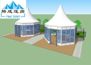 China Aluminum Frame White PVC Fireproof / Waterproof Canopy Tent With Transparent For Rental Business wholesale