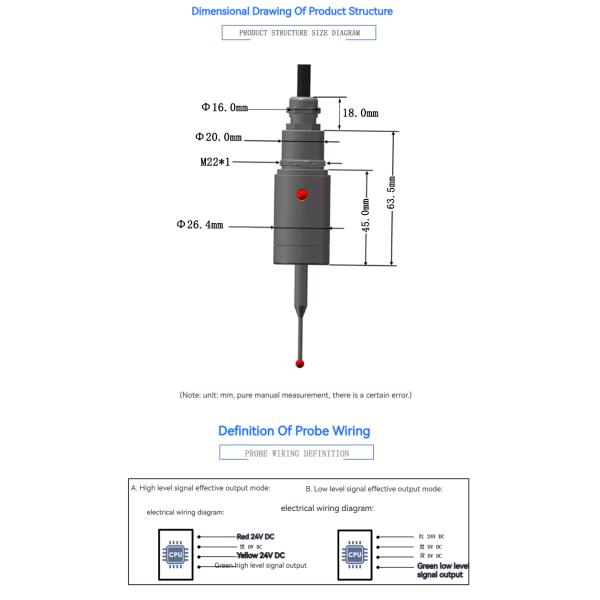 MT25 Plus 0.001mm CNC Wired Probe Automatic XYZ Axis Measuring Sensor Stylus for CNC Lathe Milling Machine Centers