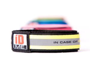 China Personalized embroidered woven nylon fabric ID bracelet with reflective stripe wholesale