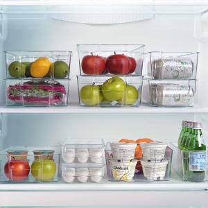 China Kitchen Clear Plastic Stackable Storage Bins Refrigerator, Freezer, Pantry &amp; Clothes Organization Container wholesale