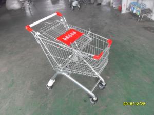 China 60L Wheeled shopping cart with plastic baby seat and 4 swivel flat 4 inch TPE casters wholesale