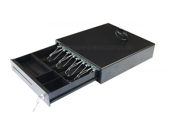 Black White Electronic Cash Drawer / Compact Cash Register Drawer 13.2 Inch 335