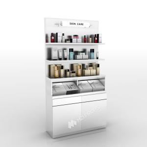 China Customized Beauty Shop Display Furniture Skincare Display Showcase With Organic Circular Tube For Branded Store Design wholesale