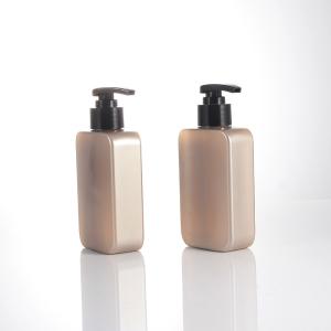China Flat Square 200ml PET Lotion Push Shampoo Pump Bottles wholesale