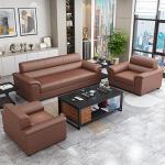Office Reception Room Furniture Set Chinese Style Sofa and Napa Leather Coffee