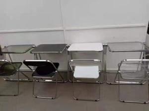 China Portable White Resin Folding Chair 74cm Transparent Foldable Chair wholesale