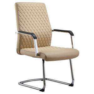 China Chromed SS Modern Executive Chairs No Wheels PU Upholstery SGS wholesale