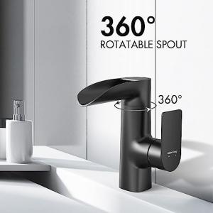 China Modern Waterfall Swivel Spout Tap 360° Rotating Faucet For Bathroom Sink wholesale