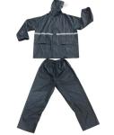 Navy Blue Work Rain Coat Waterproof Polyester Pvc Coating Adult Rain Work Coat