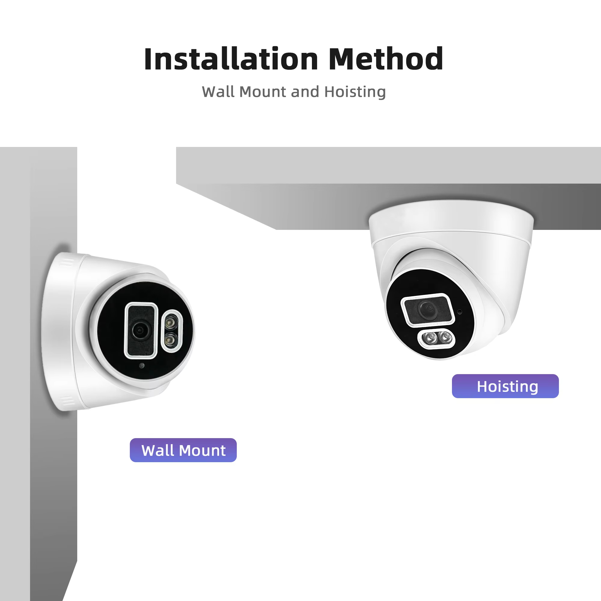 Cctv System Hd 4mp Monitor Motion Tracking Audible light Alarm Dome Camera Audio Input Output Network Camera
