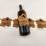 Custom Cork Wine Bottle Labels - Luxury Oak Design with Gold Foil Stamping