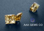 Light Yellow Princess Square Moissanite 1 Carat 6mm For Ring
