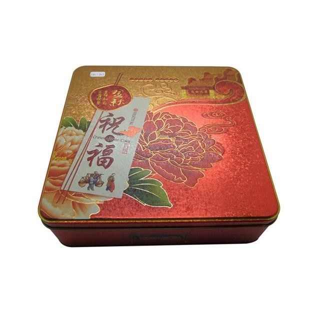 Butter Cookie Tins Black Cookie Tin Container Square Tin Box for Food 0.23mm Thickness