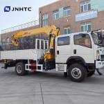 Howo Light Mini 4*4 6 Wheeler Double Row Cab Cargo Truck With Telescopic Boom