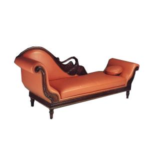 China Luxury Custom Leather Chaise Lounge Cushions For Indoor Curved Chaise Lounge Chair wholesale