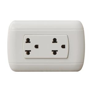 China 110V - 250V 16A 2 Gang Socket Three Hole Over Current Protection Durable wholesale