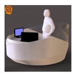 Solid Surface Round Airport Reception Desk Counter
