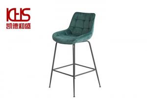 China 150kg Farmhouse Counter Height Bar Stools Velvet Upholstered Kitchen Bar Stool Chair wholesale