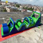 Adult Inflatable Obstacle Race Blue Green For Crazy Beast Newcomer Training Camp