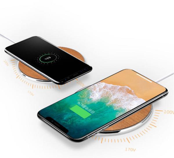 New 10W bamboo metal wireless charger IphoneXR Samsung universal ultra-thin fast
