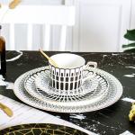 Round Solid Sublimation Bohemian Porcelain Cups And Saucers