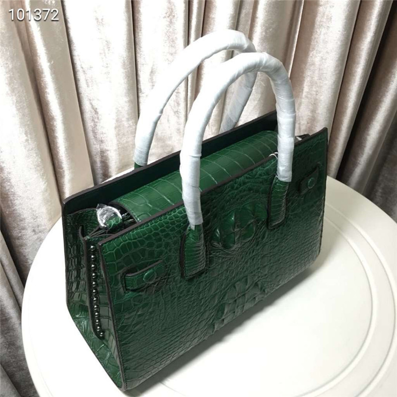 Genuine Alligator Skin Women Totes Purse Authentic Crocodile Leather Lady Top-handle Handbag Female Large Shoulder Bag