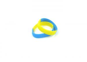 China Eco Friendly Cool Silicone Bracelets , Segmented Embossed Silicone Wristbands wholesale