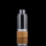 Refillable Transparent 15ml Airless Capless AS Bamboo Pump Bottle