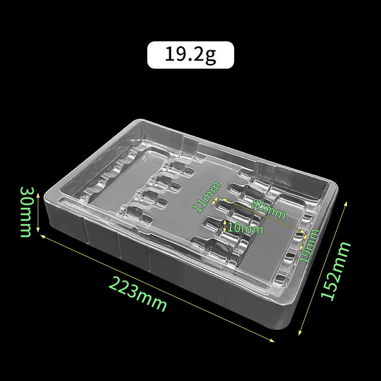 Customized Clear PET Blister Insert Tray for 10 Paint Tubes with 2 Accessory Slots