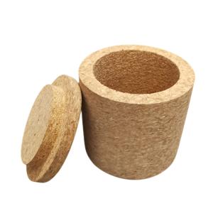 China Dia. 8cm Cork Storage Box Cylindrical Round Shaped With Cork Lid wholesale
