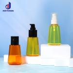 PET Clear Lotion Bottle Cosmetic Hair Oil Empty Bottle 70ml With Black Pump Head