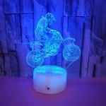 3D LED motorcycle night light Colorful visual stereo gradient touch remote