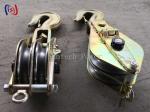 Transmission Lines Dual Sheave Hoisting Knots Iron Lifting Block And Tackle