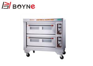 China 380V Electric Industrial Baking Oven Double Deck 0.6mm Plate Layer Controlled Individually wholesale