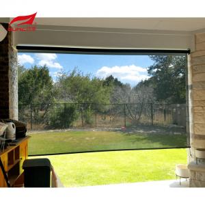China Knitted Fabric Outdoor Roller Blinds Window Electric Patio Windproof wholesale