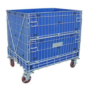 China Collapsible Rigid Industrial Wire Container Wheels Available Easily Movable wholesale