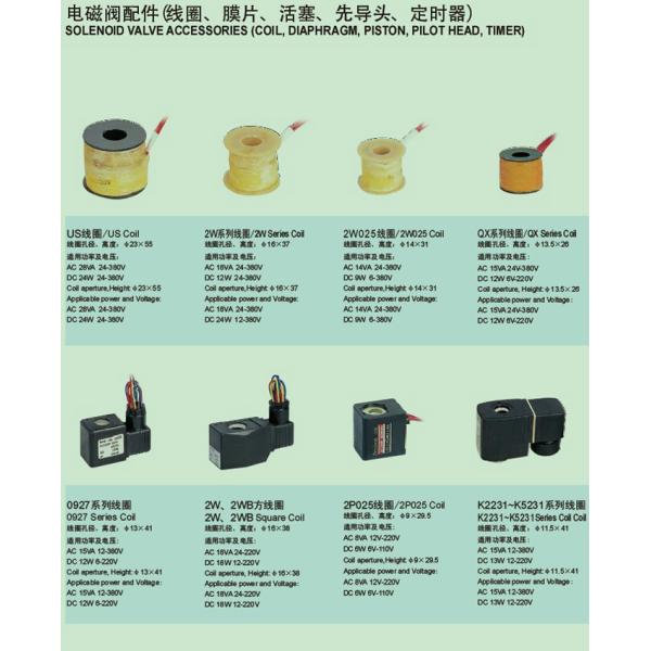 Solenoid Valve Accessaries (Coil/Diaphragm/Piston/Pilot Head/Timer)