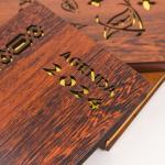 A5 Size Notepad Custom Printed Luxury Bamboo Wood Cover Notebook for Business