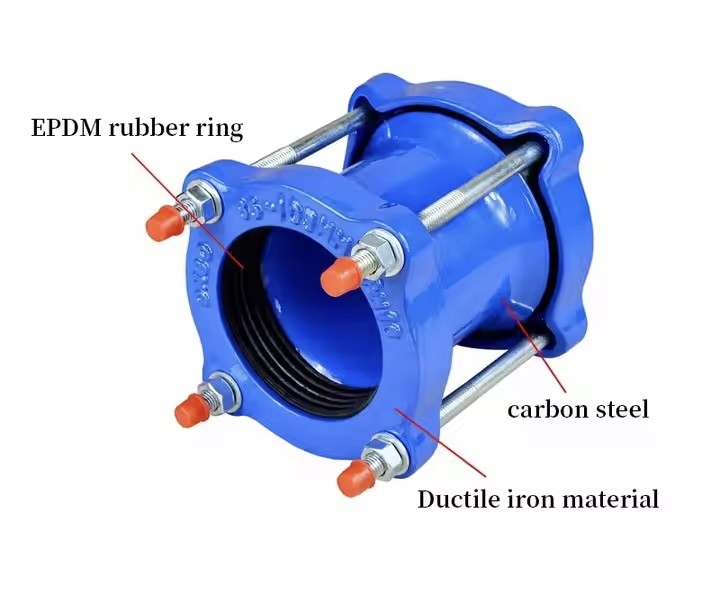 DN350 PN10 PVC Pipe Bolted Gland Joint For AC Pipe Universal Coupling