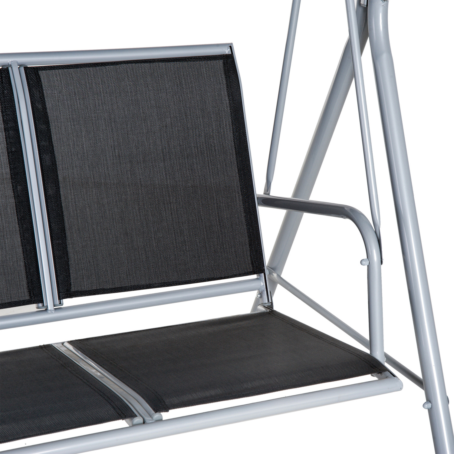 170W x 153H cm Metal Outdoor Swing Chair Garden Bench Hanging Hammock Chair Porch Swing