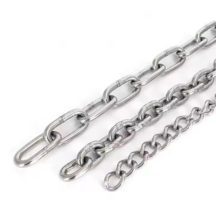 Long Service Life Customized DIN763 766 304 316 Stainless Steel Link Chain for Lifting