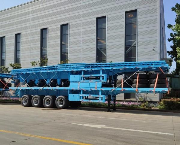8t Grade 3 Axles 40FT Container Flatbed Semi Truck Trailer For Transporting