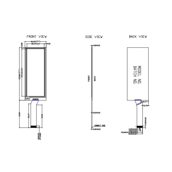 4.37 Inch 176x480 Bar Type E Ink Display Epaper Screen Module for Electronic Shelf Label