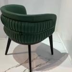 Modern Hotel Restaurant Furniture Genuine Leather Metal Dining Chair