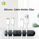 LFGB Practical Silicone Cable Clip, Desk Cable Manager Silicone USB Cable