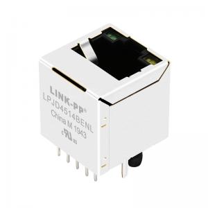 China LPJD4514BENL 10/100 Base-T Integrated VOIP Vertical POE RJ45 Connector With Green/Yellow LED wholesale